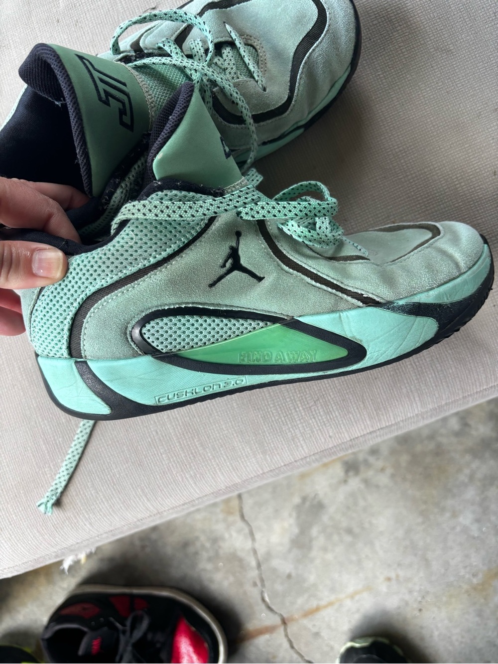 Jordan Kids Mint Green & Black Sneakers